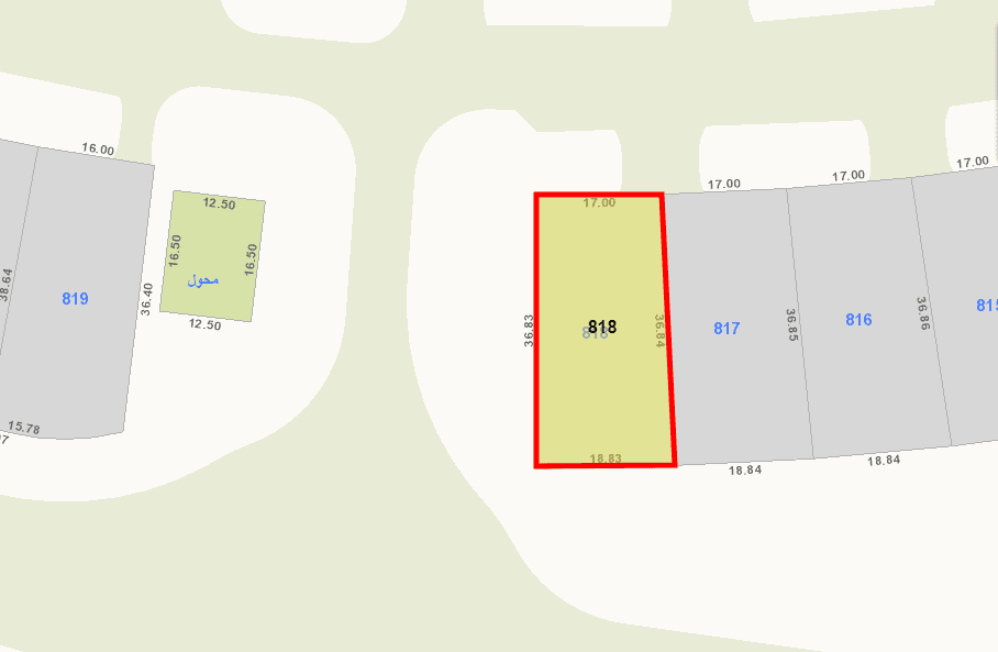 أرض للبيع فى البحريه ثلاث شوارع