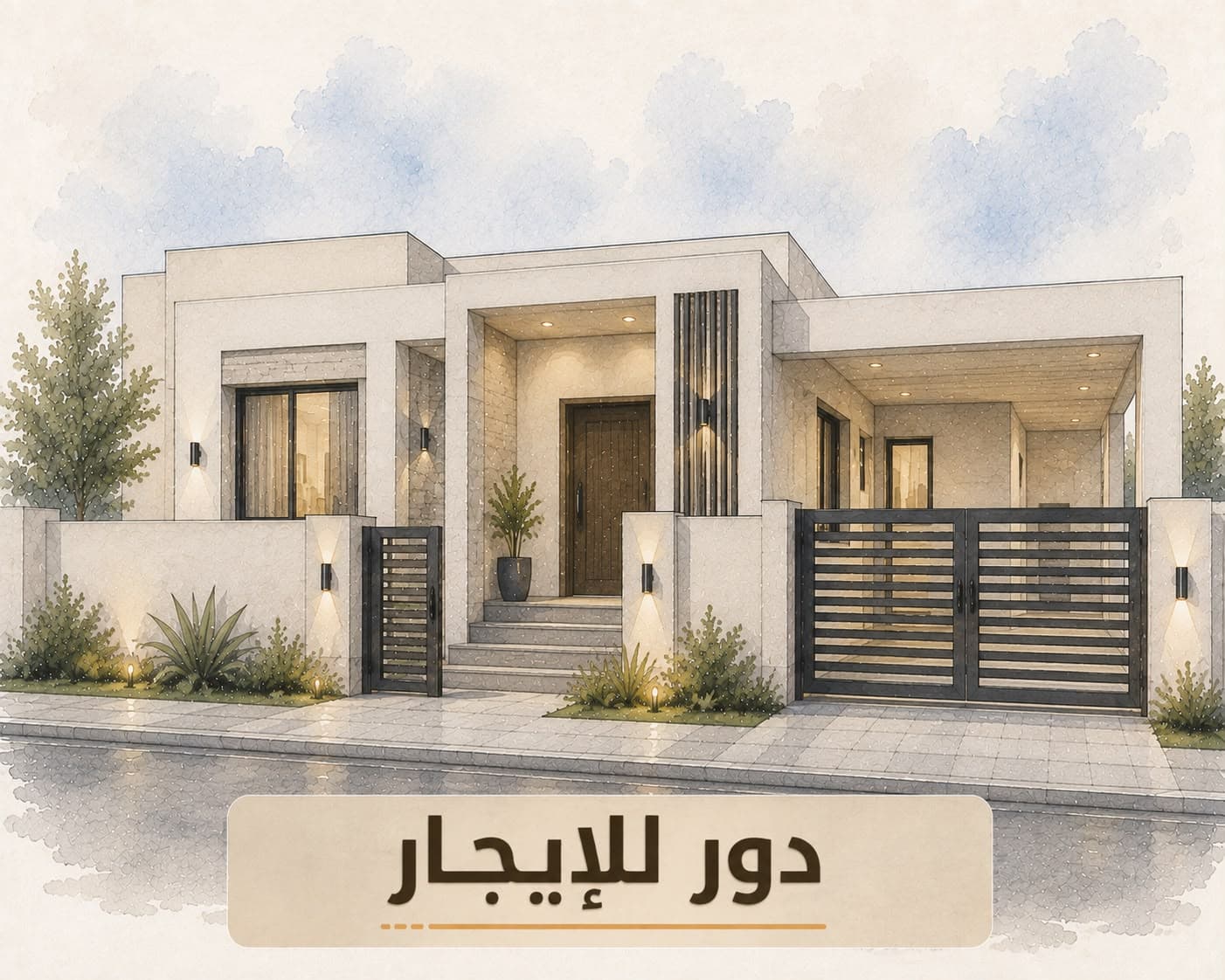 للايجار دور أرضي فى عبدالله مبارك قطعة 1
