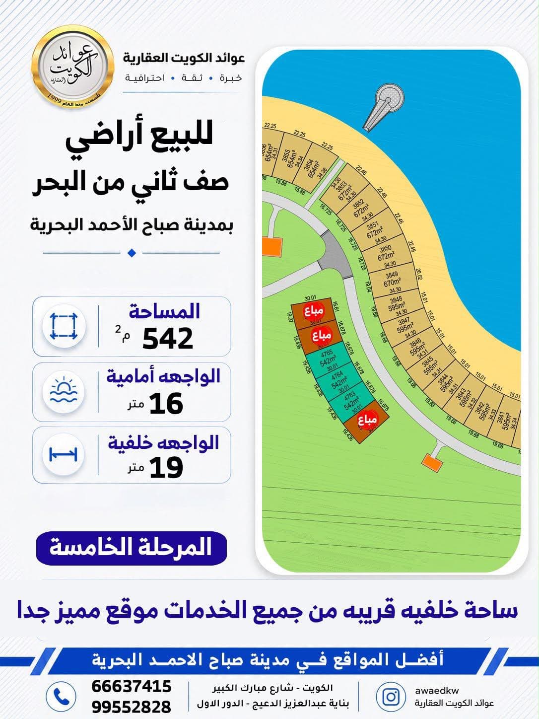 أرض للبيع فى البحرية المرحلة الخامسة