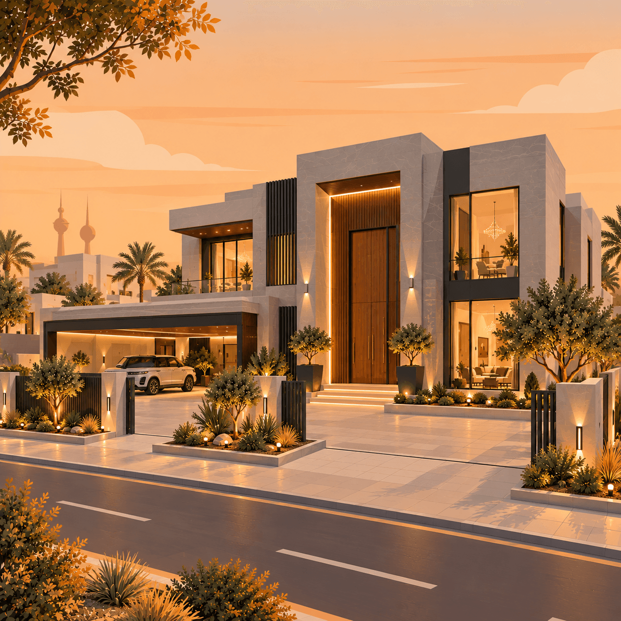 فيلا للبيع بصباح الاحمد السكنية شارع وارتداد