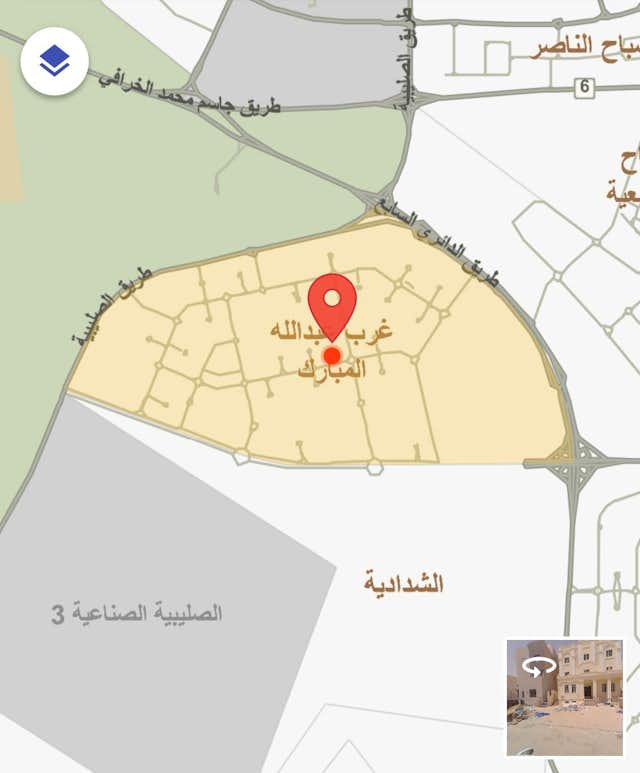 زاويه للبدل في غرب عبد الله المبارك مع شارع واحد