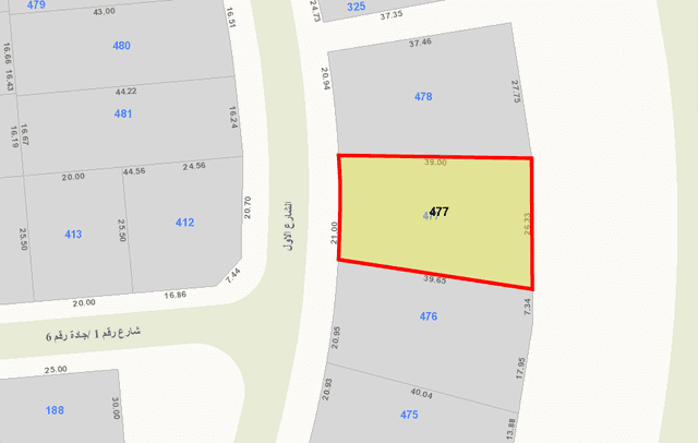 أرض فضاء للبيع فى اليرموك رمز 46447 أرض فضاء للبيع فى اليرموك