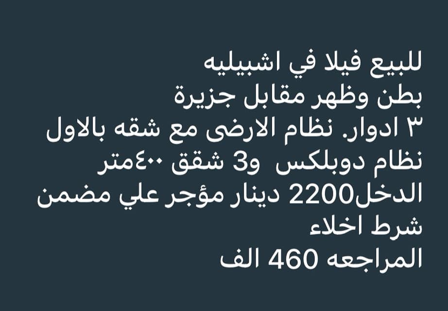 فيلا للبيع فى اشبيليه قطعة 3 فيلا للبيع فى اشبيليه قطعة 3