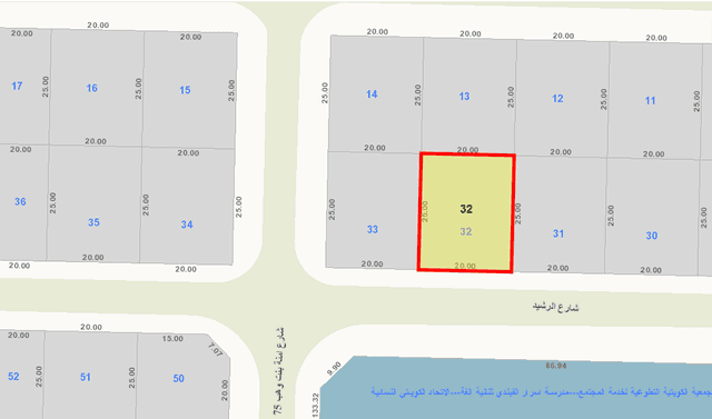 أرض للبيع فى الدسمه شارع واحد رمز 50122 أرض للبيع فى الدسمه شارع واحد