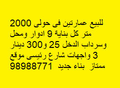 للبيع عمارتين فى حولى للبيع عمارتين فى حولى