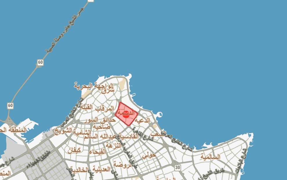 أرض للبيع فى الدسمه شارع رئيسى رمز 52444 أرض للبيع فى الدسمه شارع رئيسى