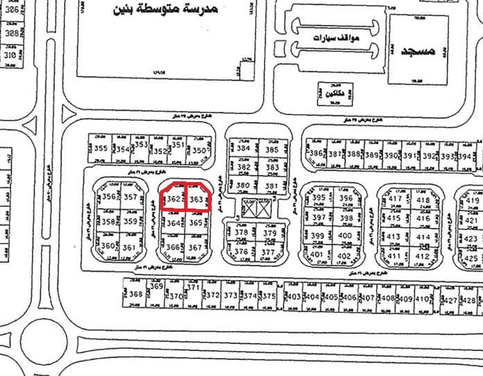 أرضين بجانب بعض للبيع بالزهراء قطعة 1 رمز 52860 أرضين بجانب بعض للبيع بالزهراء قطعة 1