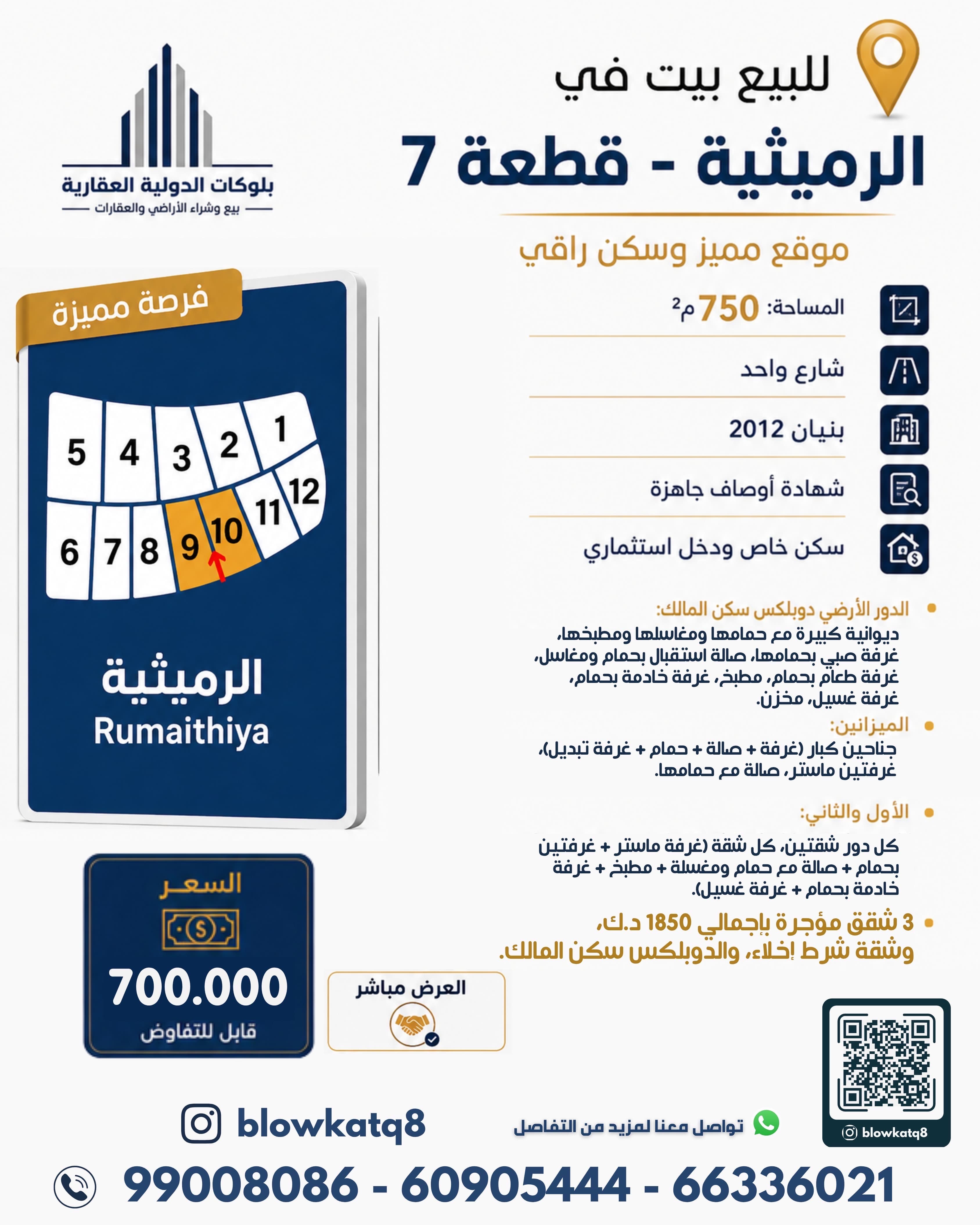 بيت للبيع فى الرميثيه شارع واحد رمز 1608 بيت للبيع فى الرميثيه شارع واحد